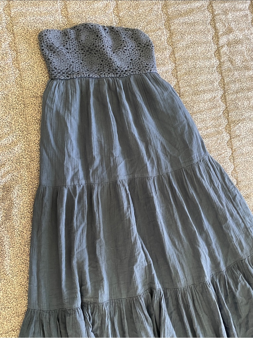American Eagle Outfitters Strapless Crochet-Bust Maxi Dress